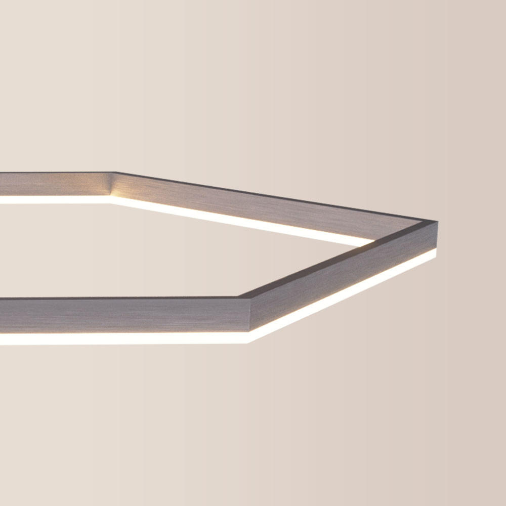 LED-DECKENLAMPE Hexa Aluminium Ø 60cm - Alufarben, Metall (60.0/5.5cm) - s.luce