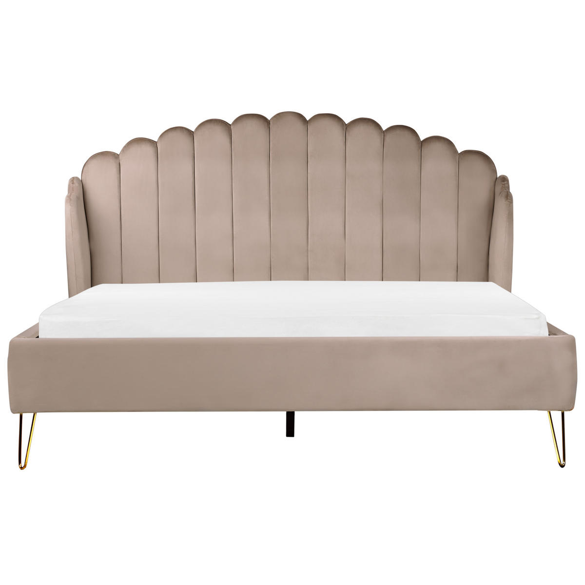 POLSTERBETT mit Lattenrost 180x200 cm Beige Ambillou - Taupe, Textil (180/200cm) - Beliani