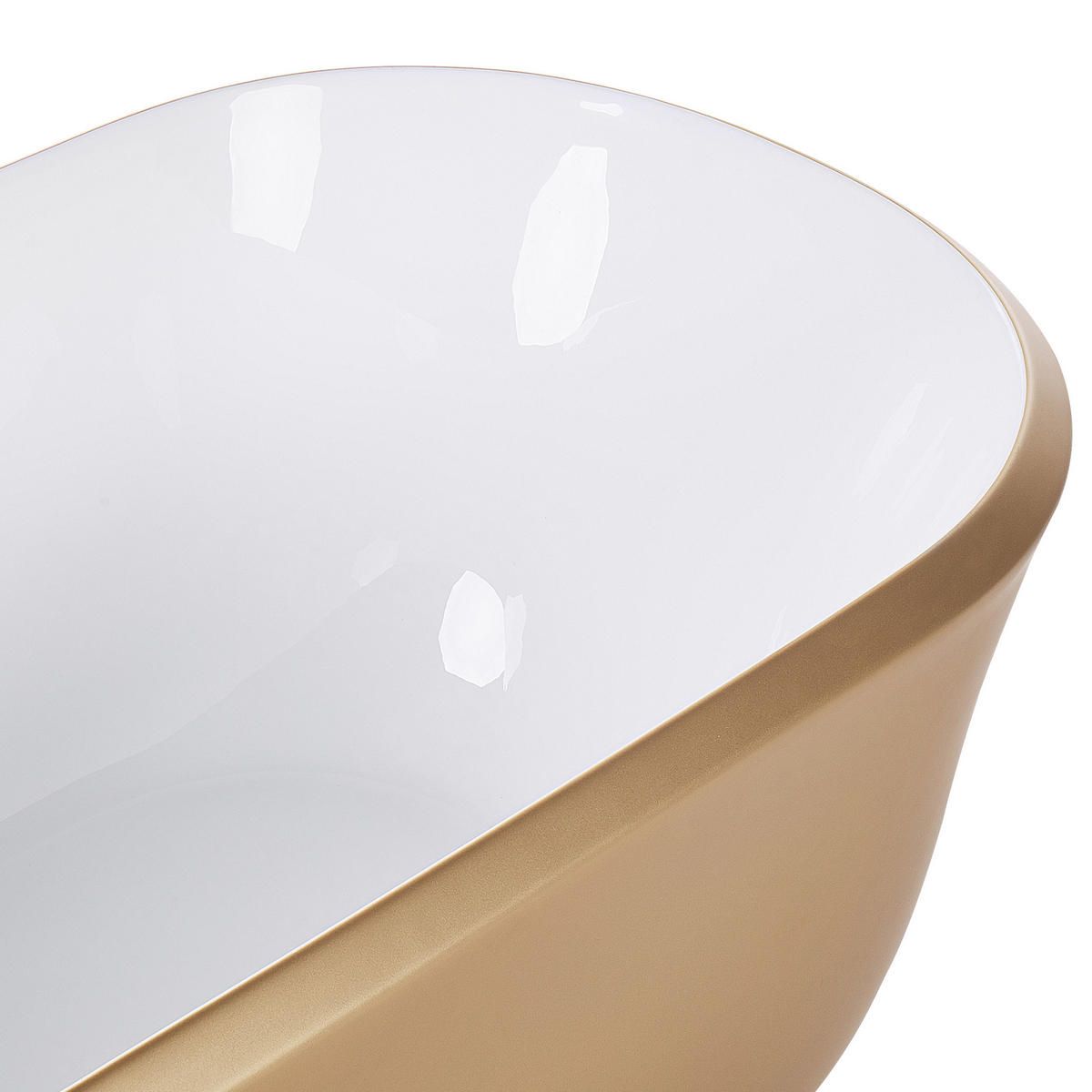 BADEWANNE FREISTEHEND 77x170x61 cm gold Tesoro - Goldfarben, Kunststoff (77/61/170cm) - Beliani