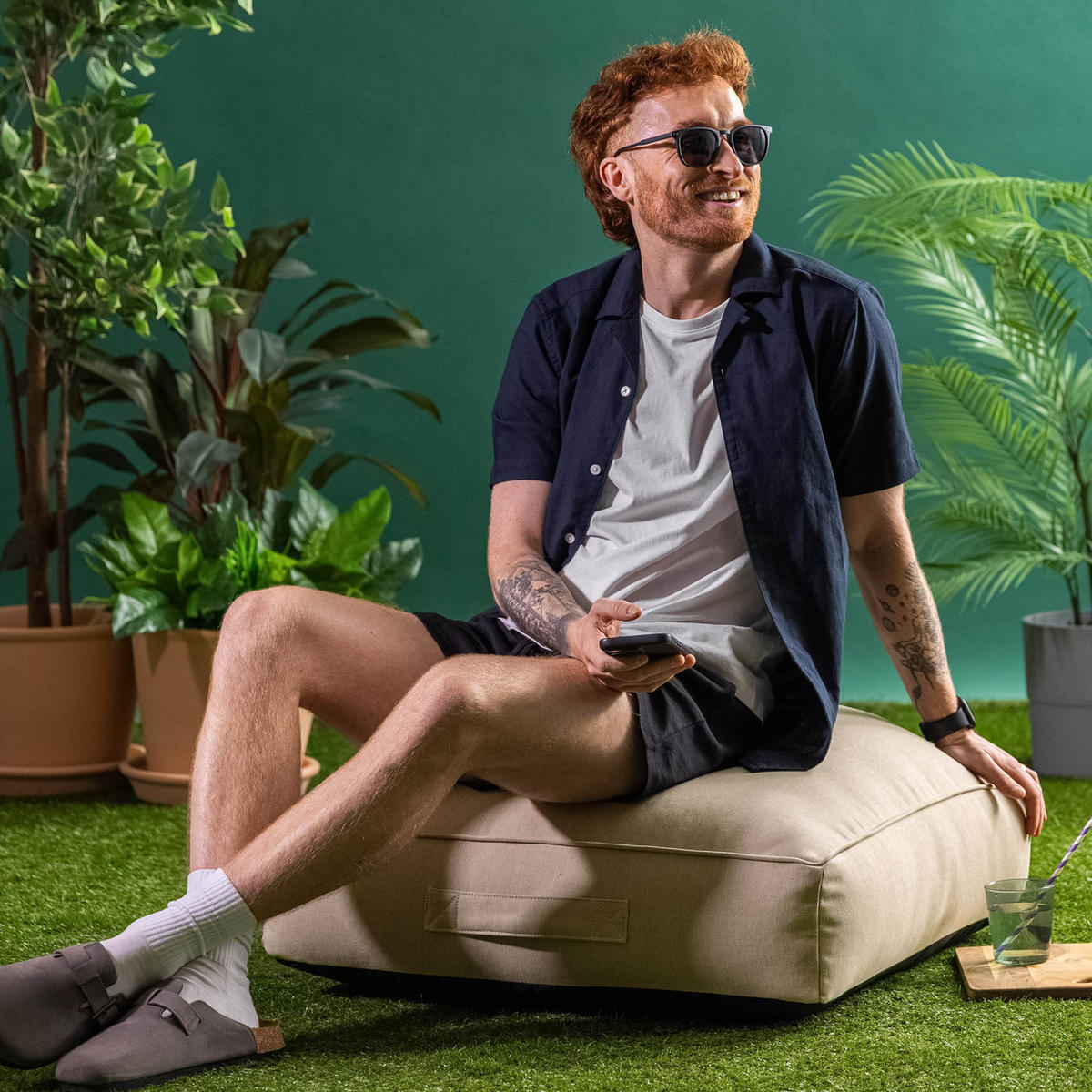 BODENKISSEN mit Sitzsackfüllung Solus - Beige, Textil (72/22/72cm) - icon