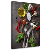 LEINWANDBILD Gewürze Paprika Food Kitchen 40x60cm - Multicolor, Textil (40/60cm) - Feeby