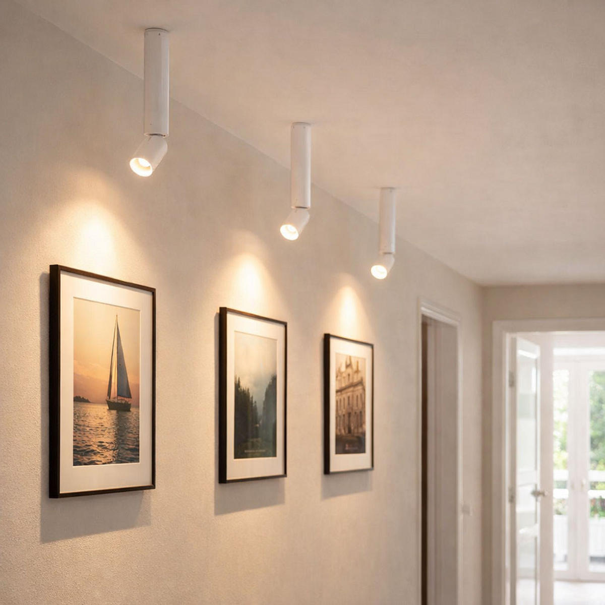 LED DECKENLEUCHTE Aluminium Weiß - Weiß, Metall (4.5/4.5/38cm) - Globo Lighting