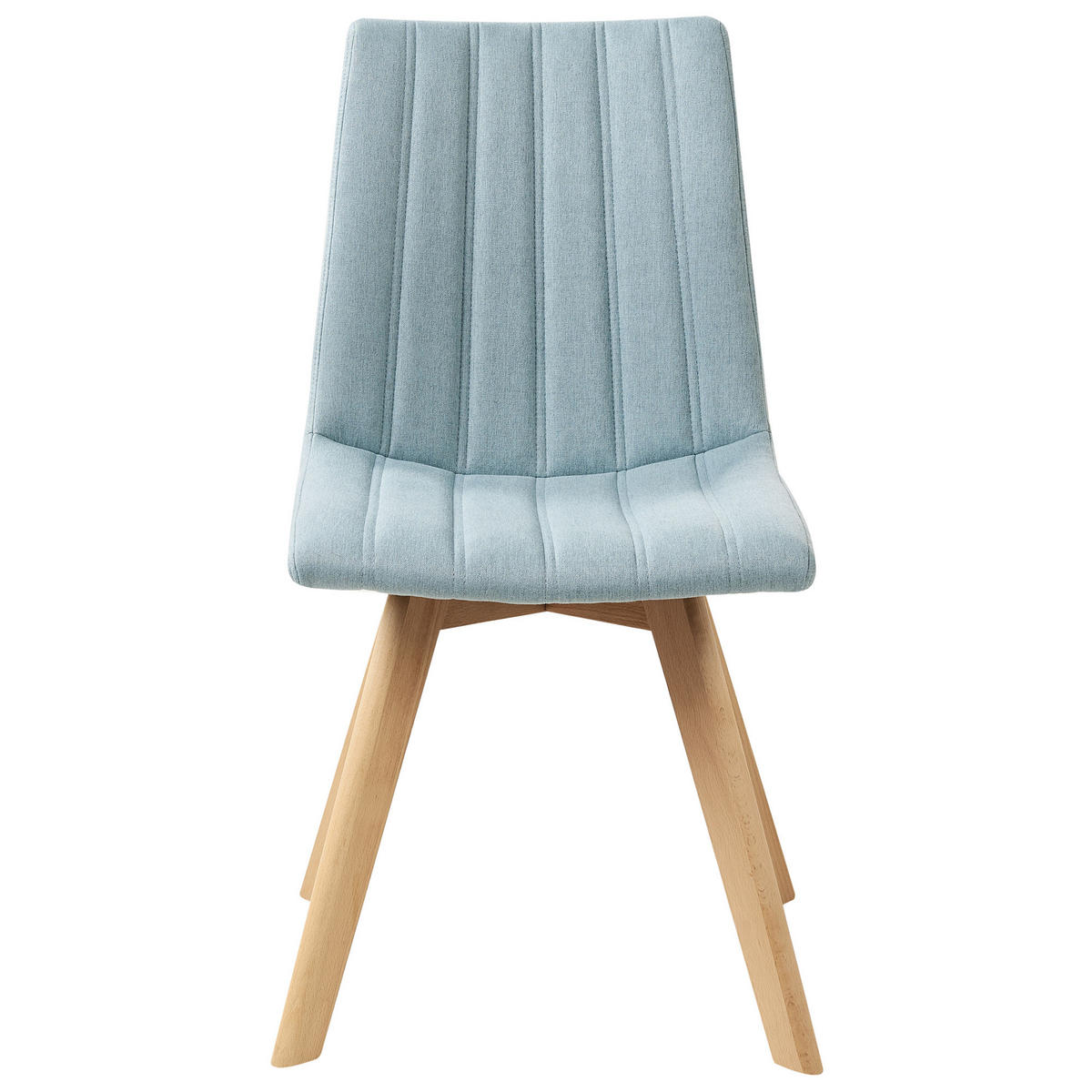 ESSZIMMERSTUHL 2er-Set Hellblau Calgary - Blau/Braun, Textil (48/86/56cm) - Beliani