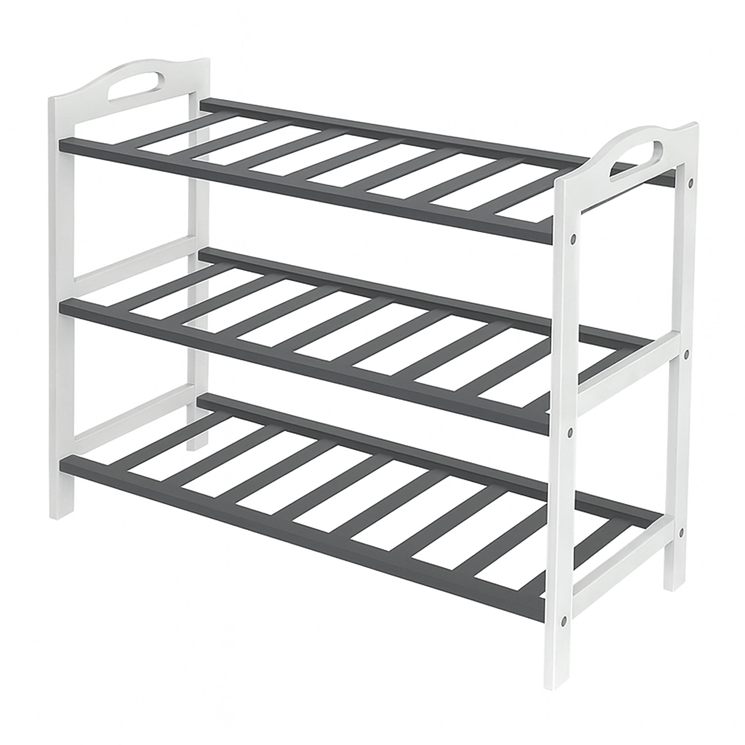 SKOHYLLA vit-grå bambu 3 plan 48x70x25 cm 48/70/25 cm