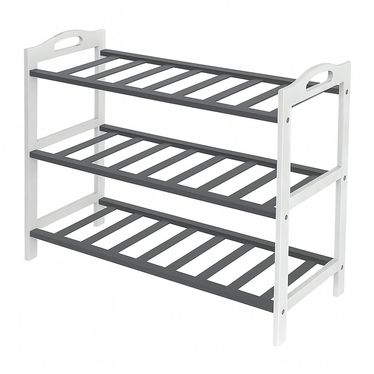 SCHUHREGAL - Grau, Holz (70/48/25cm) - Relaxdays