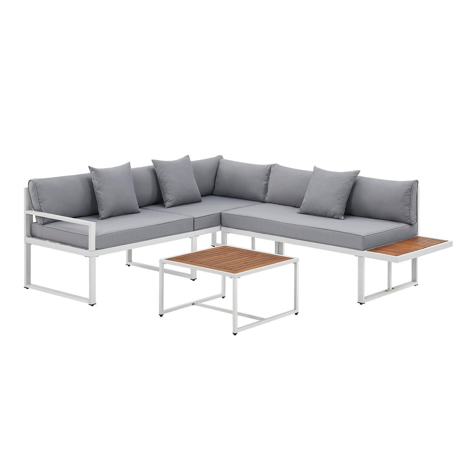 LOUNGEGARNITUR St. Tropez weiß - Weiß, Metall - Juskys