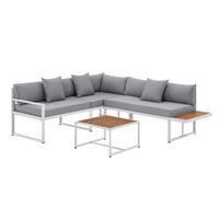 LOUNGEGARNITUR St. Tropez weiß - Weiß, Metall - Juskys