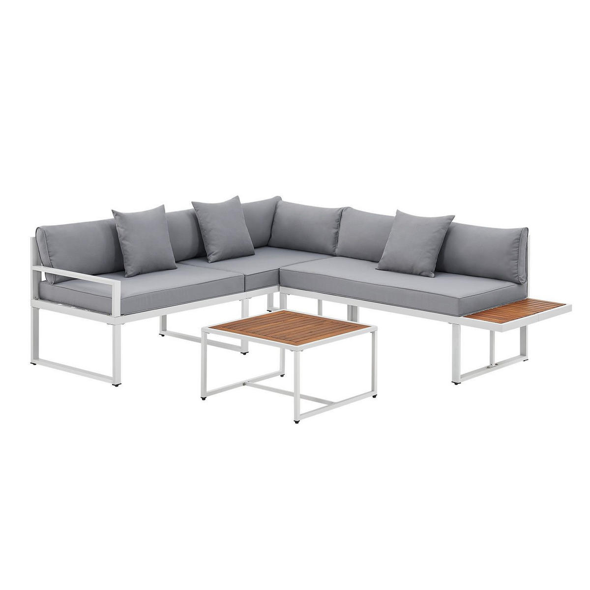 LOUNGEGARNITUR St. Tropez weiß - Weiß, Metall - Juskys
