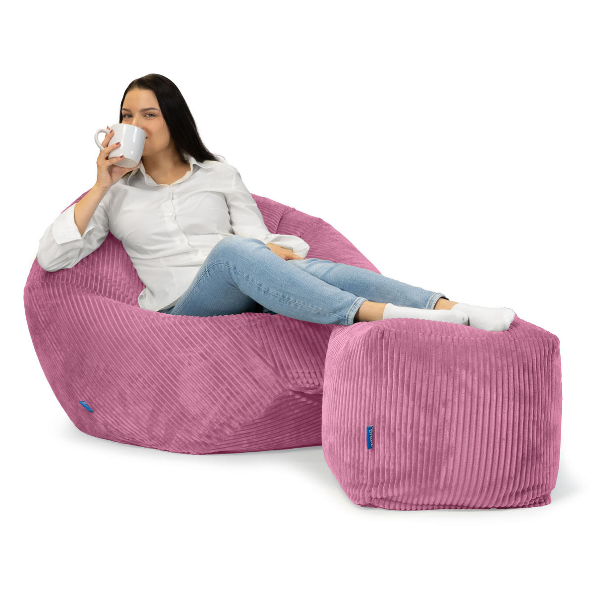 SITZWÜRFEL Cubo Cord rosa - Rosa, Textil (40/40/40cm) - Bruni
