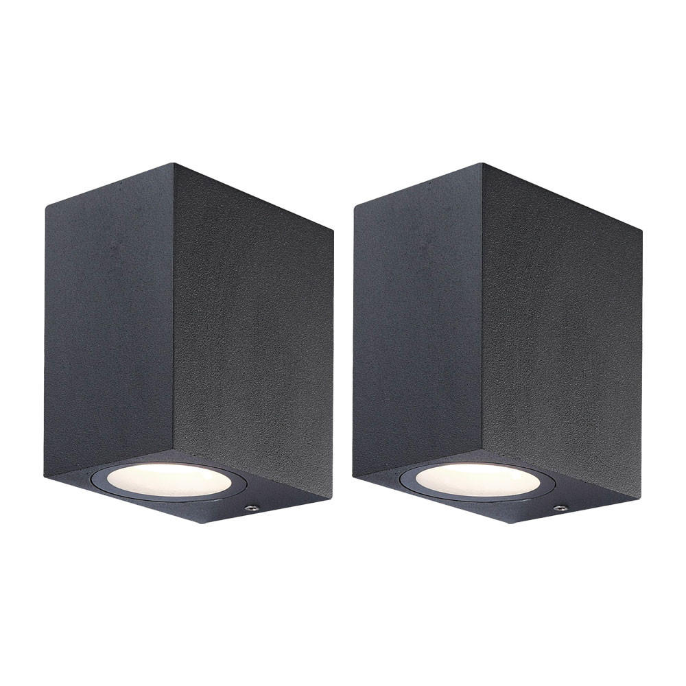 LED WANDLEUCHTE Aluminium Dunkelgrau - Schwarz, Glas (6.5/9.5/8.3cm) - Globo Lighting