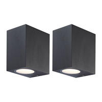 LED WANDLEUCHTE Aluminium Dunkelgrau - Schwarz, Glas (6.5/9.5/8.3cm) - Globo Lighting