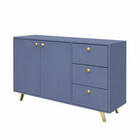 KOMODA GALIO, 140/86/41 cm se zásuvkami a 4 dvířky, modrá - modrá, kompozitní dřevo (140/86/41cm) - MASSENO