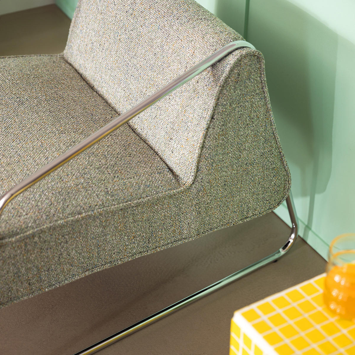 SESSEL - Webstoff - Grün, Textil/Metall (60/59/69cm) - home24