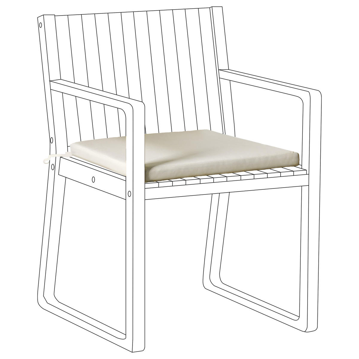 GARTENSTUHLKISSEN Taupe 46/46 cm Sassari Premium - Taupe, Textil (46/5/46cm) - Beliani