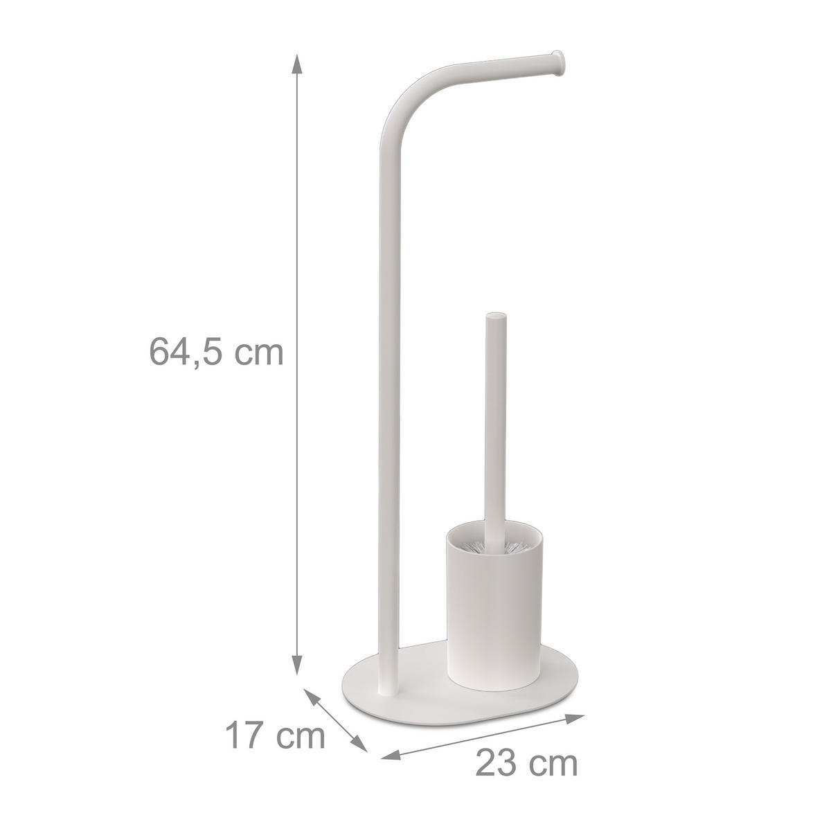 WC-GARNITUR - Weiß, Kunststoff/Metall (23/64.5/17cm) - Relaxdays
