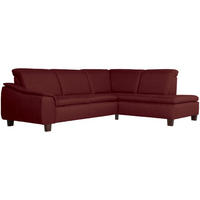 ECKSOFA mit Ottomane rechts Kaylil Flachgewebe rot - Rot, Kunststoff (187/247cm) - 58aufmkessel
