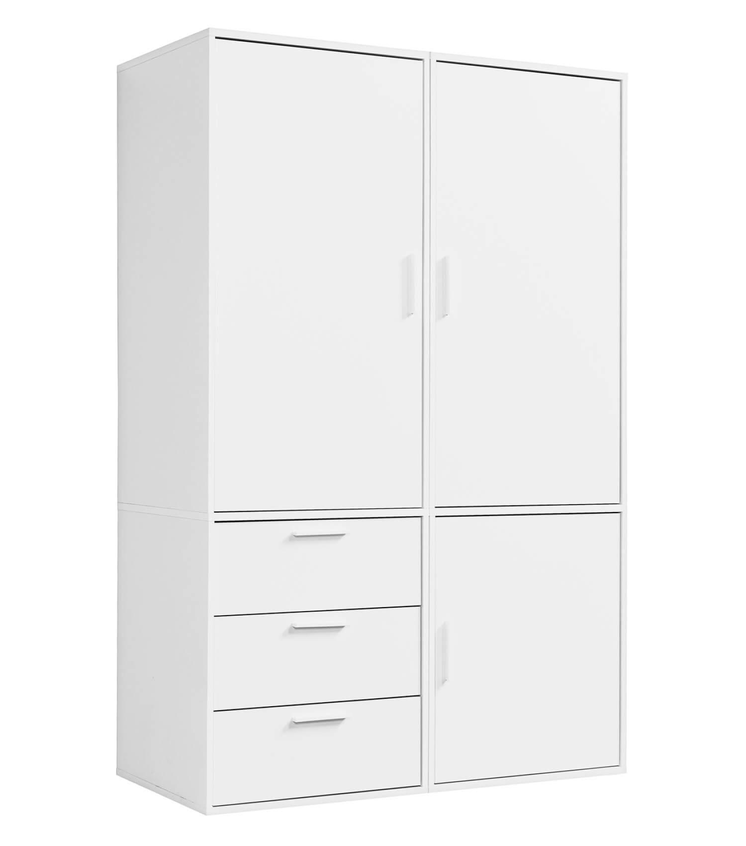 KLEIDERSCHRANK Der Grenzenlose - Weiß, Holzwerkstoff (120/187/58cm) - Mokebo