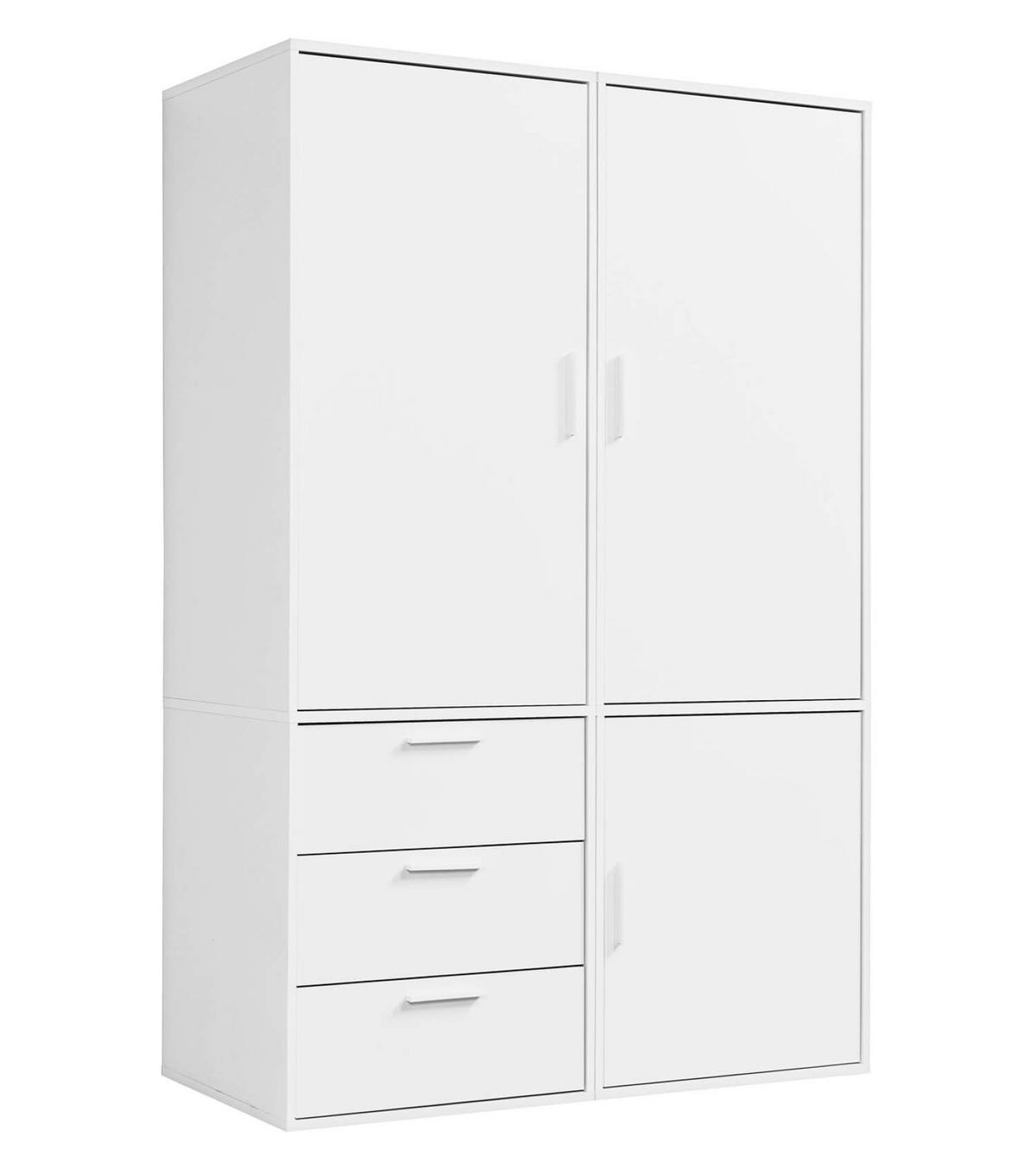 KLEIDERSCHRANK Der Grenzenlose - Weiß, Holzwerkstoff (120/187/58cm) - Mokebo
