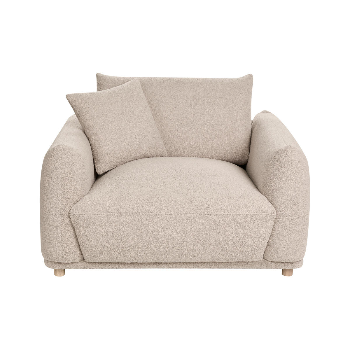 SESSEL Bouclé Beige Jubek - Beige, Textil (120/81/104cm) - Beliani