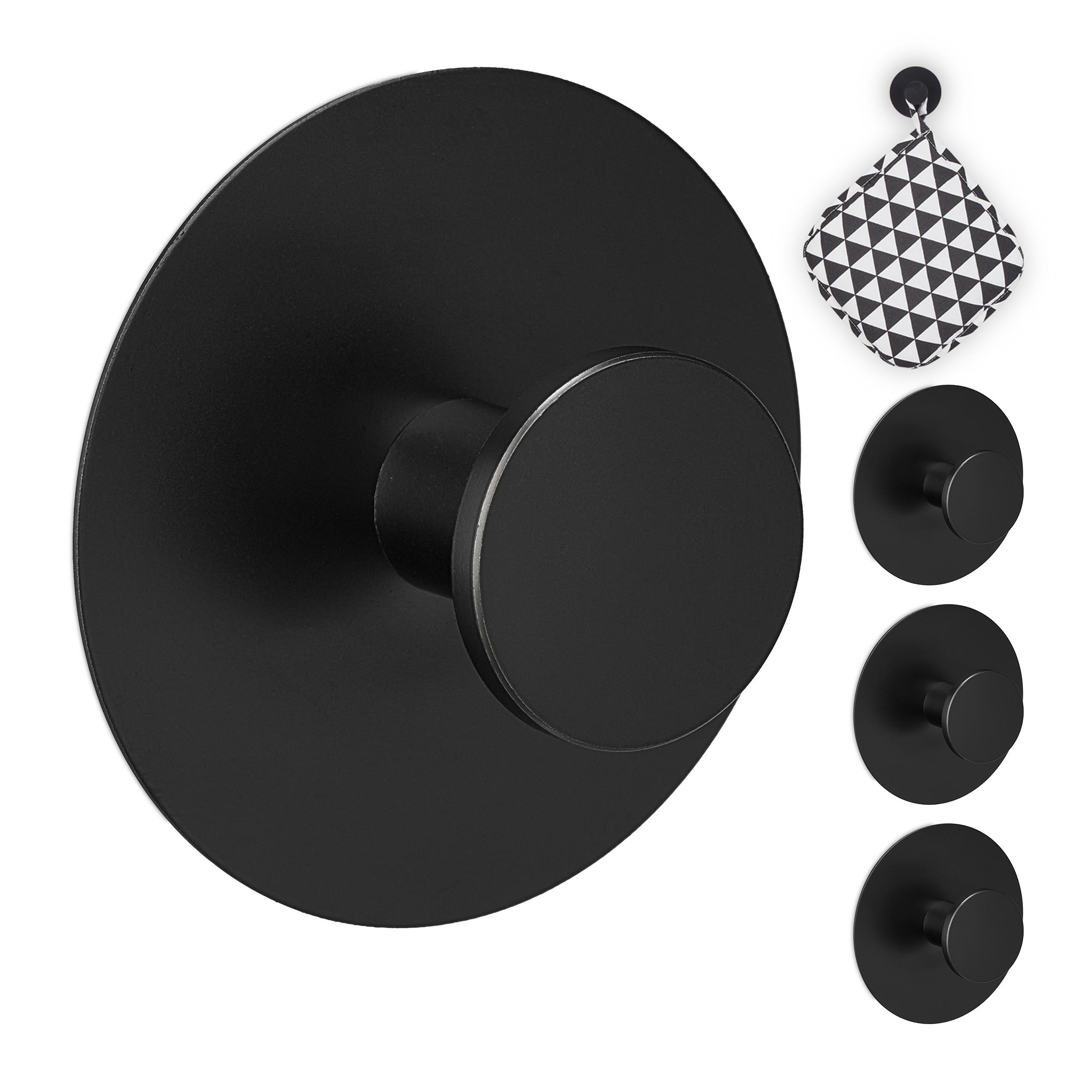 4XKLEBEHAKEN - Schwarz, Metall (5.5/5.5/2cm) - Relaxdays