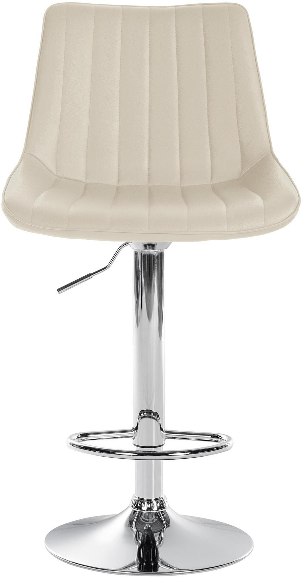 BARHOCKER 2er Set Tolor Kunstleder chrom creme - Chromfarben/Naturfarben, Kunststoff/Metall (49.5/112/50cm) - TPFLiving