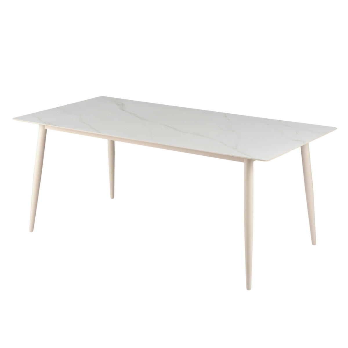 ESSTISCH aus Keramik 180 cm, weiß - Weiß, Metall (180/90/76cm) - Giga Meubel