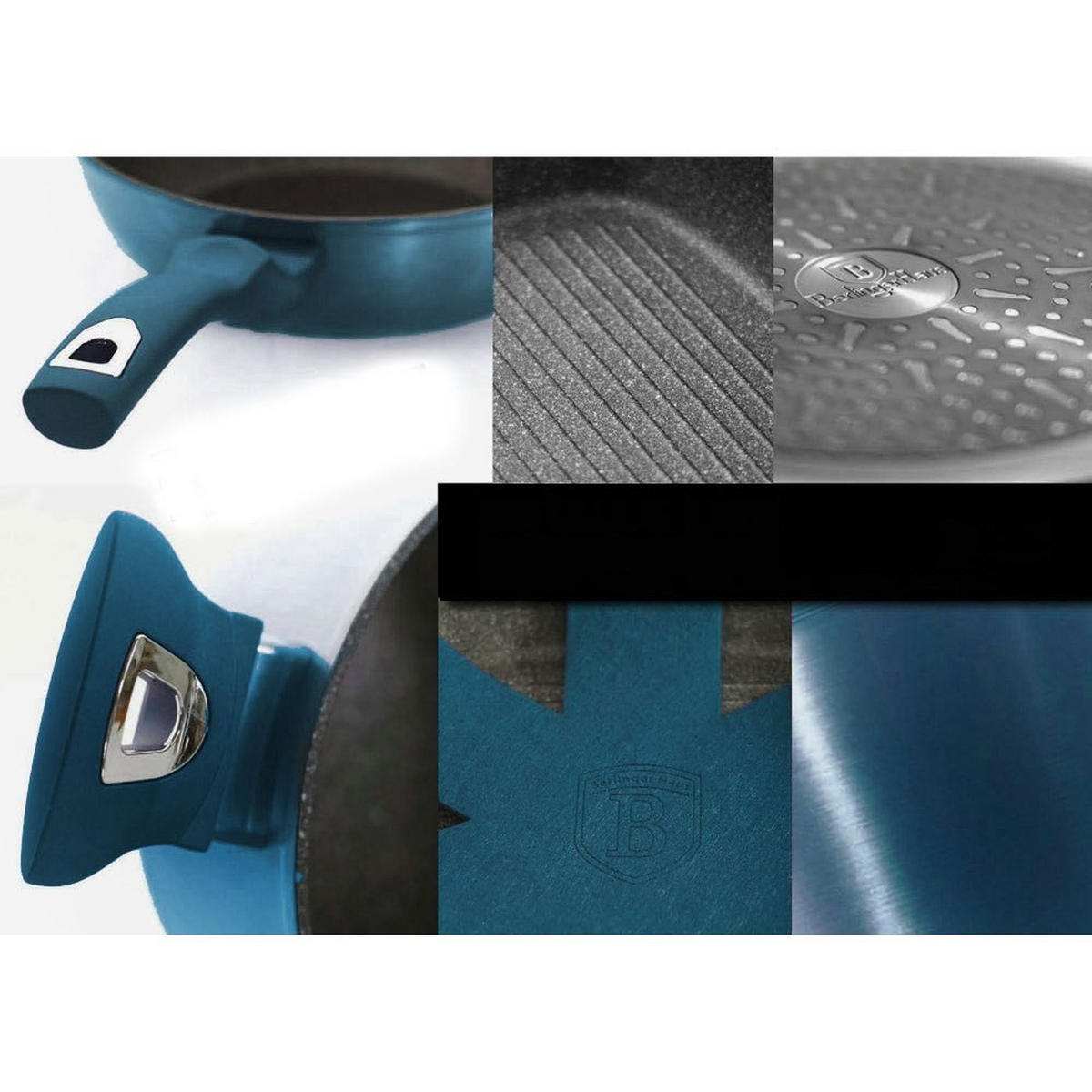 STIELTOPF Blau 16/16/5 cm BH1874 - Blau, Metall (16cm) - Berlinger Haus