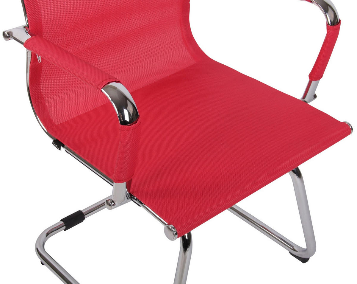 SCHWINGSTUHL Netzstoff rot - Chromfarben/Rot, Textil/Metall (58/94/48cm) - CLP