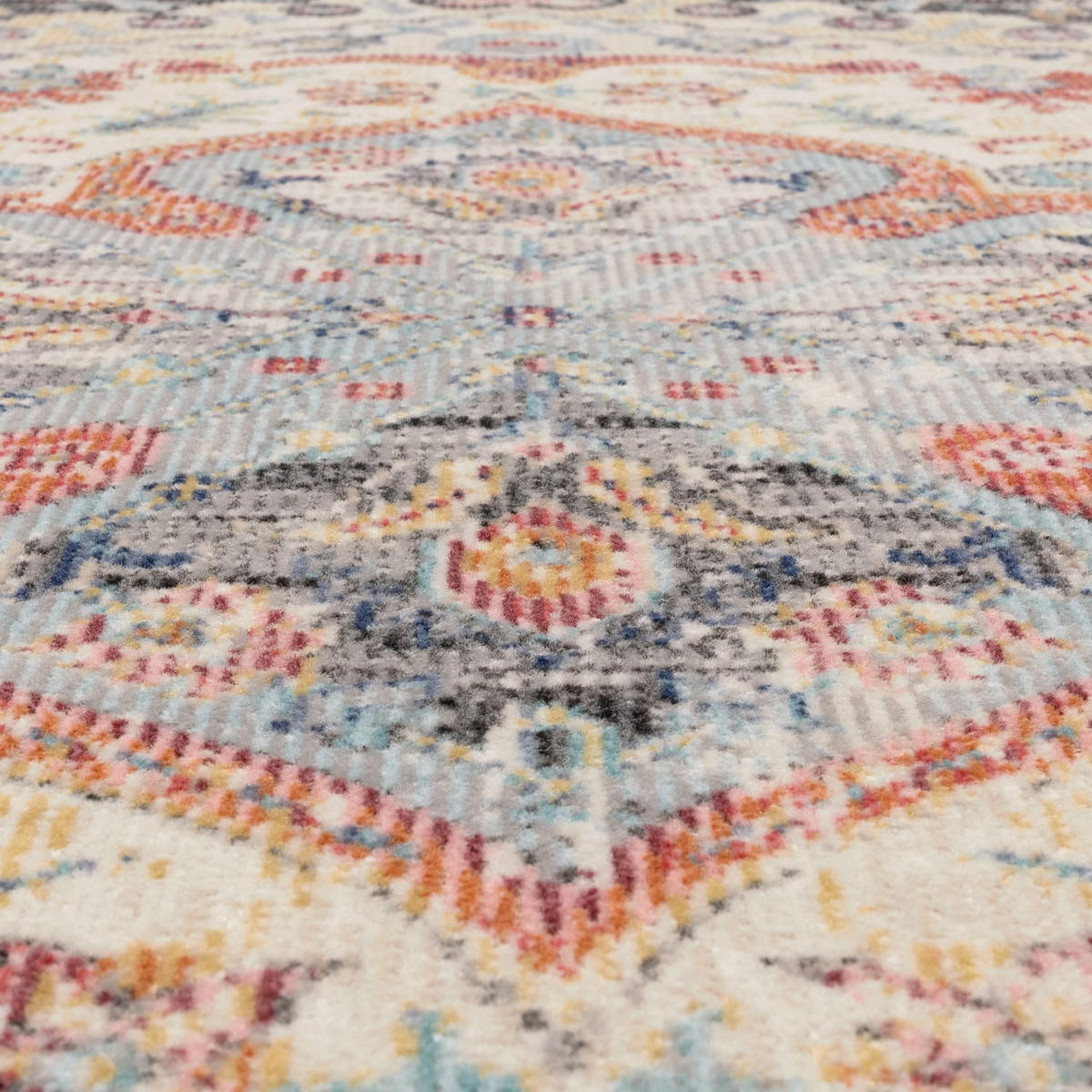 OUTDOOR Teppich Orientalisch Vintage Balkon, Terrasse schmutzabweisend Grau Rechteckig 80x150 - Grau, Textil (80/150cm) - KADIMA DESIGN