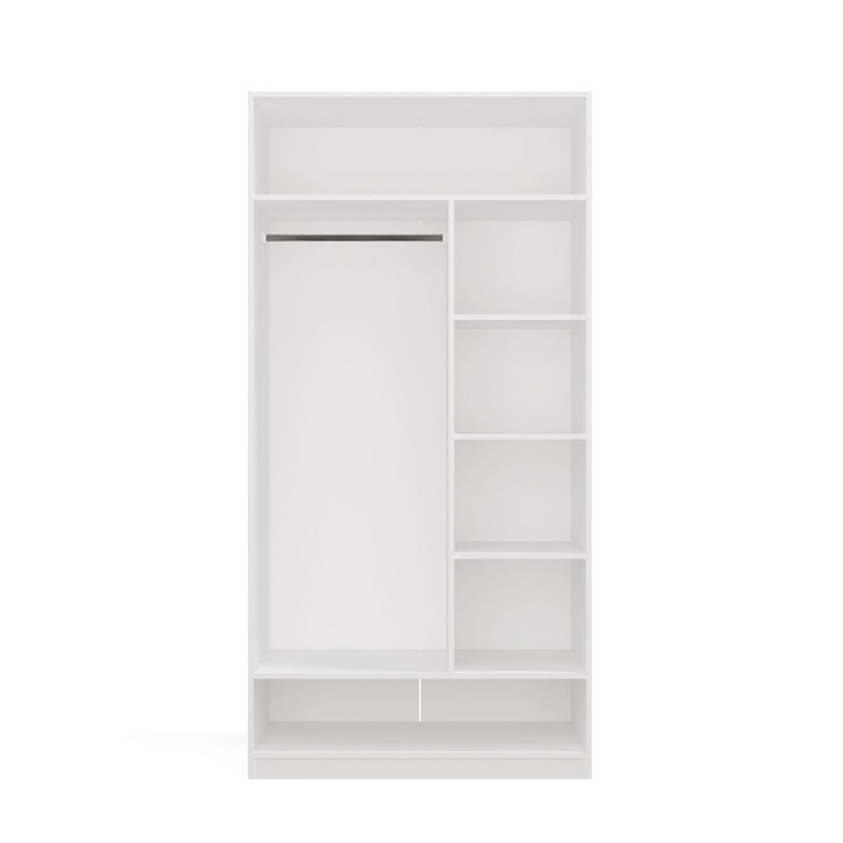 GARDEROBENSCHRANK Weiß 100/200/50 - Weiß, Holzwerkstoff (100/200/50cm) - RAUMHIRSCH FURNITURE