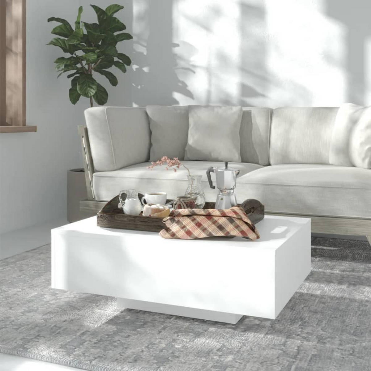 COUCHTISCH Weiß 85x55x31 cm Holzwerkstoff - Weiß, Holzwerkstoff (85/55/31cm) - furnicato