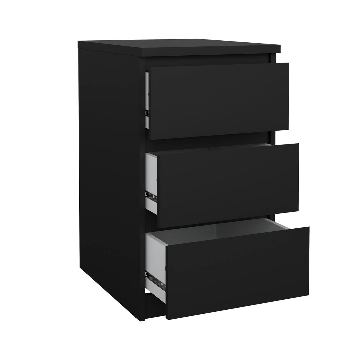 KOMMODE Schwarz 40.4/50/70.1 cm - Schwarz, Holzwerkstoff (40/70/50cm) - DMORA