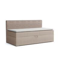 BOXBETT MATI 100/200 Beige mit Taschen-Federkernmatratze H4 - Beige, Holz/Holzwerkstoff (100/200cm) - Deine Möbel 24