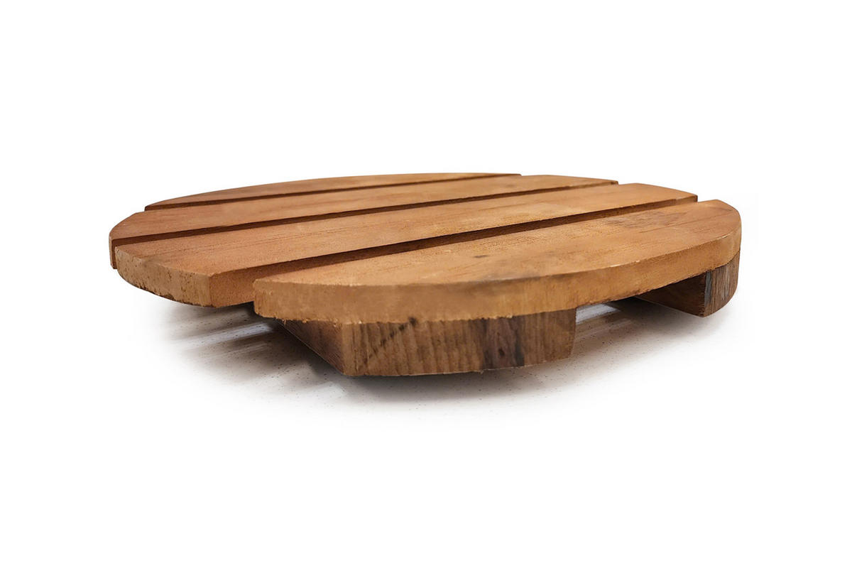 PFLANZENROLLER rund Akazienholz Ø 30 cm Braun - Braun, Holz (30/4.5cm) - dasmöbelwerk