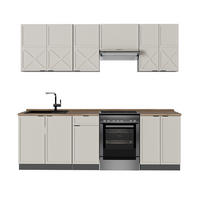 KÜCHENZEILE Fame-Line GrauBeige/Anthrazit 240 cm, AP Eiche - Anthrazit/Grau, Holzwerkstoff (240/81.6/60cm) - Vicco