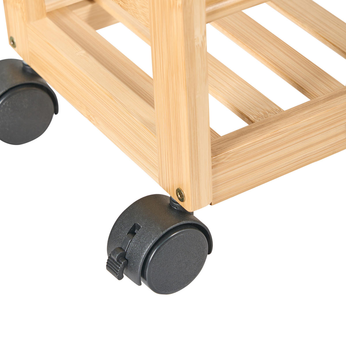 RAFT bambus maro deschis cu rotile Quintay - maro, lemn (45/75/20cm) - Beliani