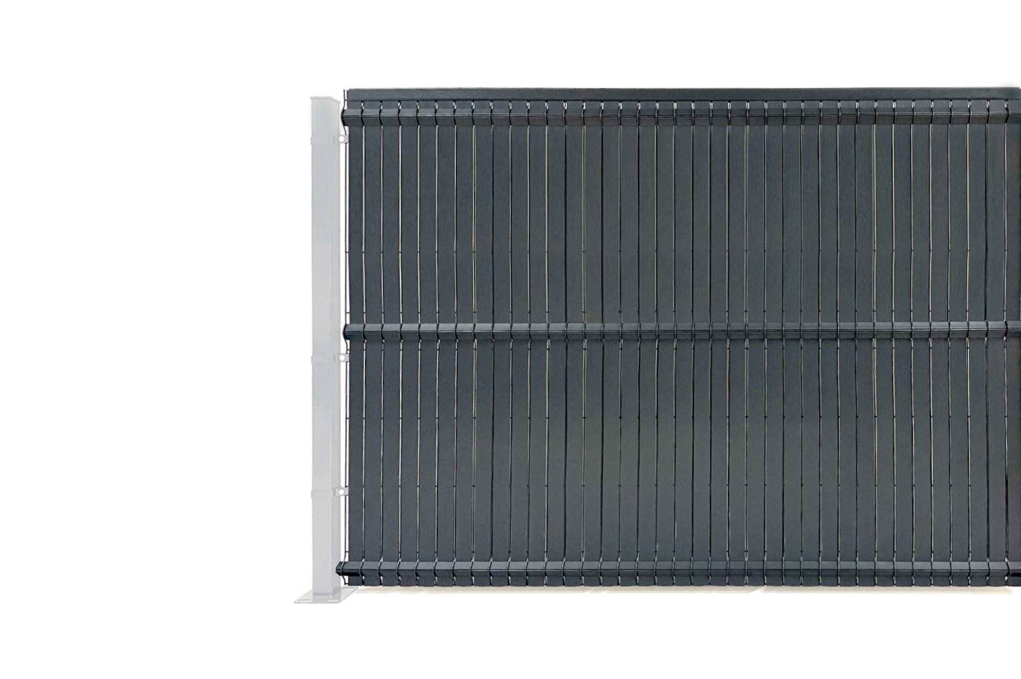 PVC-SICHTSCHUTZLAMELLEN-STEIF-SET Cinto grau 4m H.150cm - Mit clips und Endprofil - Grau, Kunststoff (400/153cm) - Casanoov