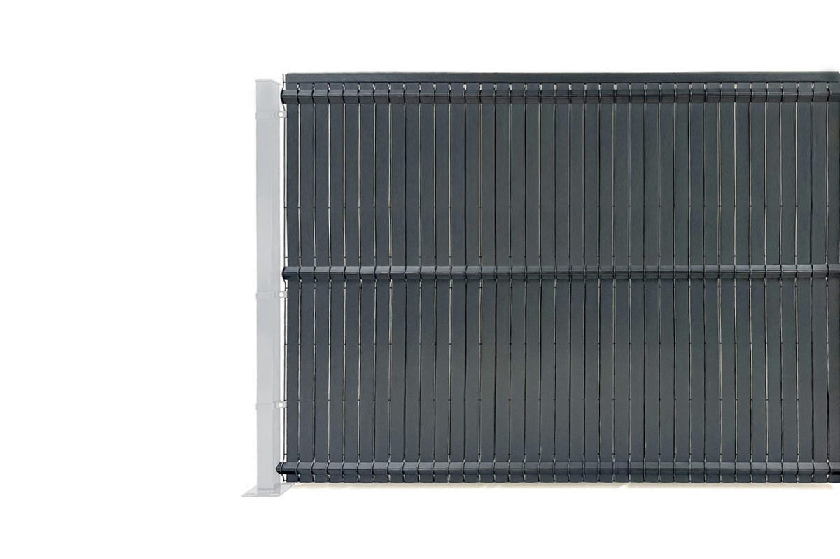 PVC-SICHTSCHUTZLAMELLEN-STEIF-SET Cinto grau 4m H.150cm - Mit clips und Endprofil - Grau, Kunststoff (400/153cm) - Casanoov