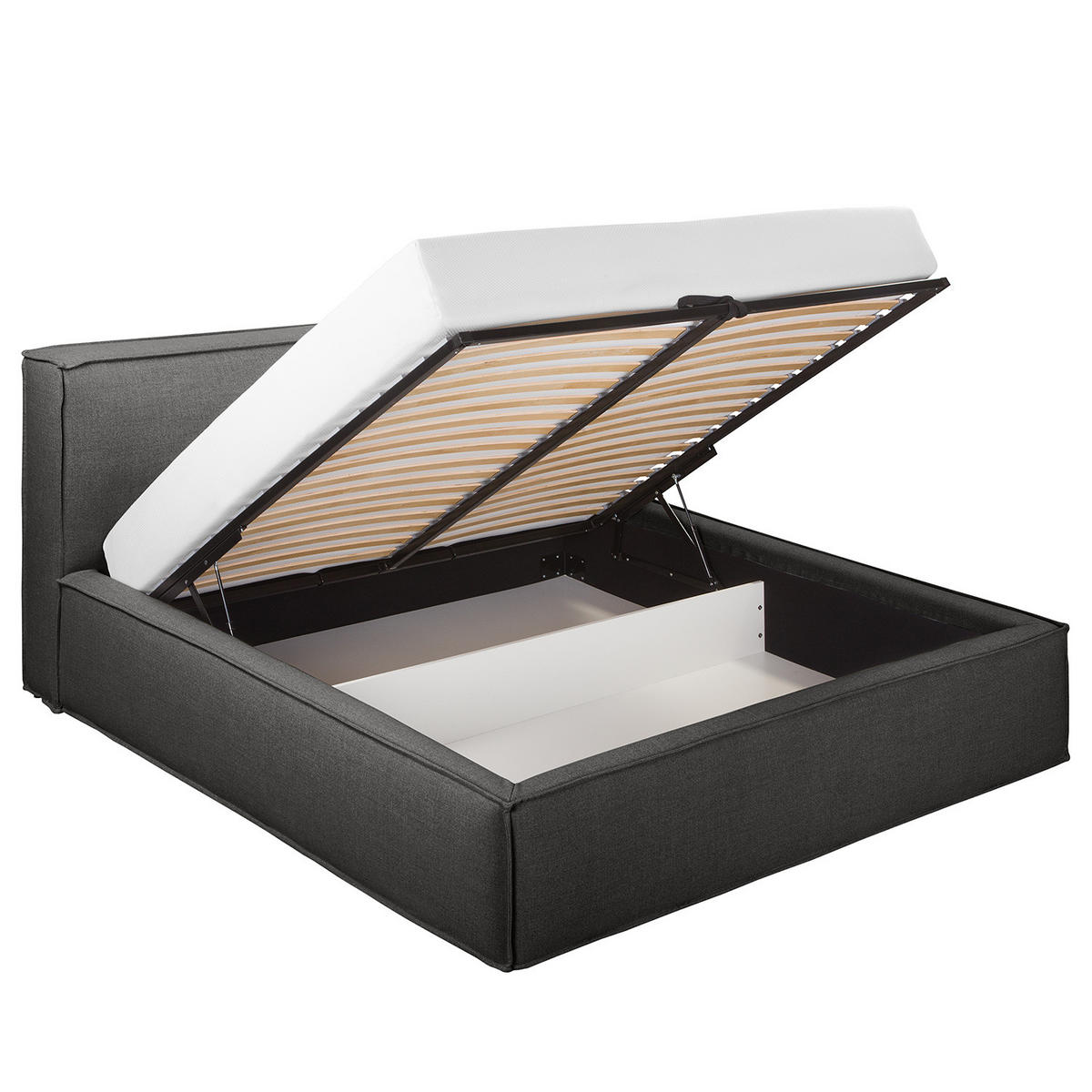 POLSTERBETT - Anthrazit, Textil (140/200cm) - home24