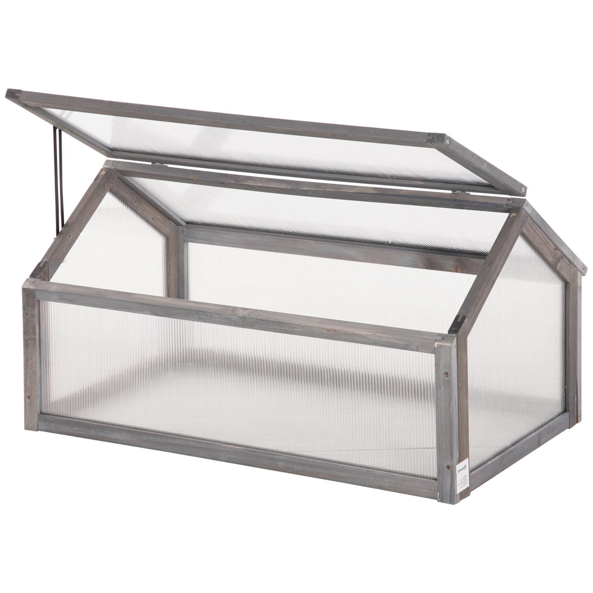 FRÜHBEET aus Holz 90 x 52 x 49,5 cm - Grau, Holz (52/49.5/90cm) - Outsunny