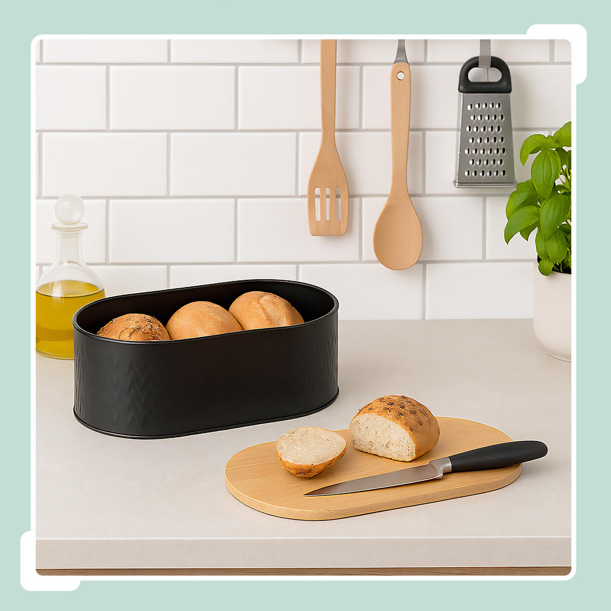 BROTKASTEN - Schwarz, Holz/Metall (33.5/12/18cm) - Relaxdays