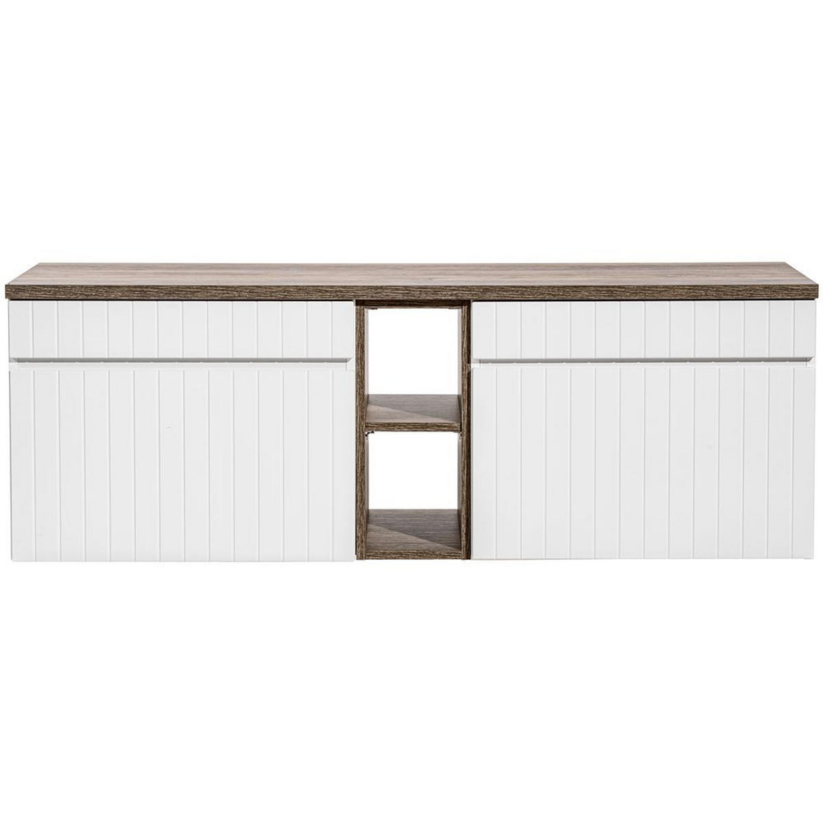 BADMÖBEL-SET 4-TLG. Iraklio-56 - Weiß, Holzwerkstoff (250/200/46cm) - Lomado