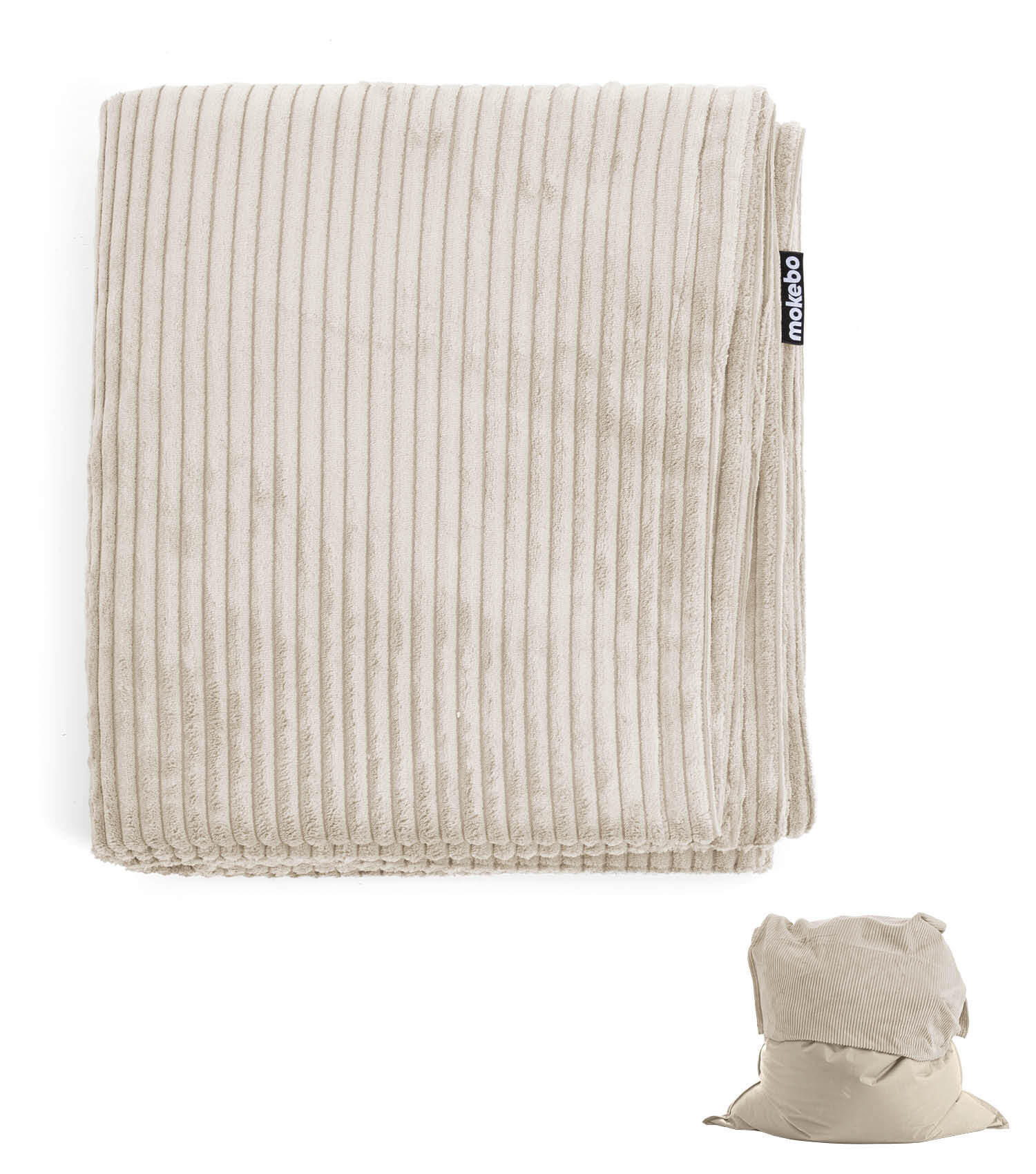 SITZSACK BEZUG Das Kuschel-Cover - Beige, Textil (130/20/170cm) - Mokebo