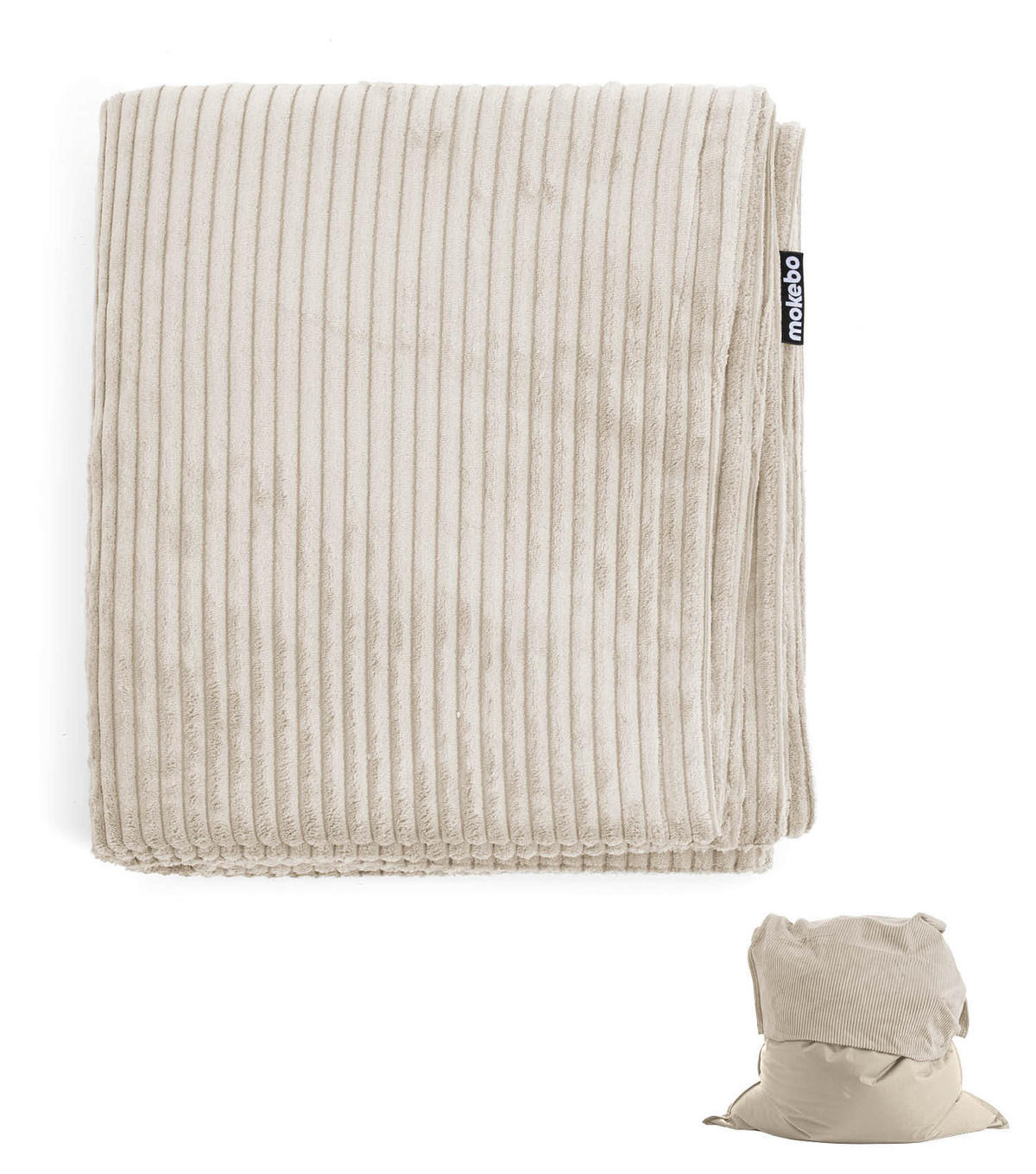 SITZSACK BEZUG Das Kuschel-Cover - Beige, Textil (130/20/170cm) - Mokebo