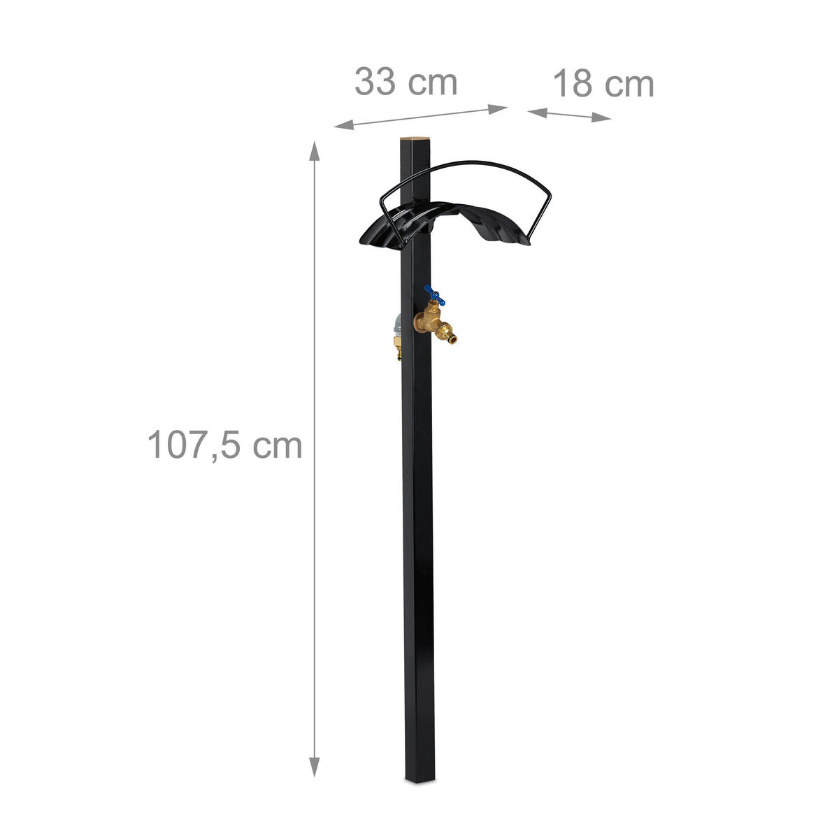 ZAPFSTELLE - Schwarz, Metall (33/107.5/18cm) - Relaxdays