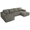 WOHNLANDSCHAFT TRENTINO U Grau Struktur - Grau, Textil (334/91/163cm) - MKS