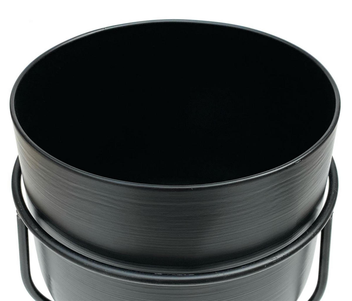 DANDIBO Blumenhocker mit Topf Metall Schwarz 42,5 cm Blumenständer 96151 Blumensäule Modern Pflanzenständer Pflanzenhocker - Schwarz, Metall (22/35.5/22cm) - DanDiBo