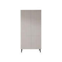 KLEIDERSCHRANK Aruba 4D 90 - Schwarz/Naturfarben, Holzwerkstoff (90/185/52cm) - MIRJAN24