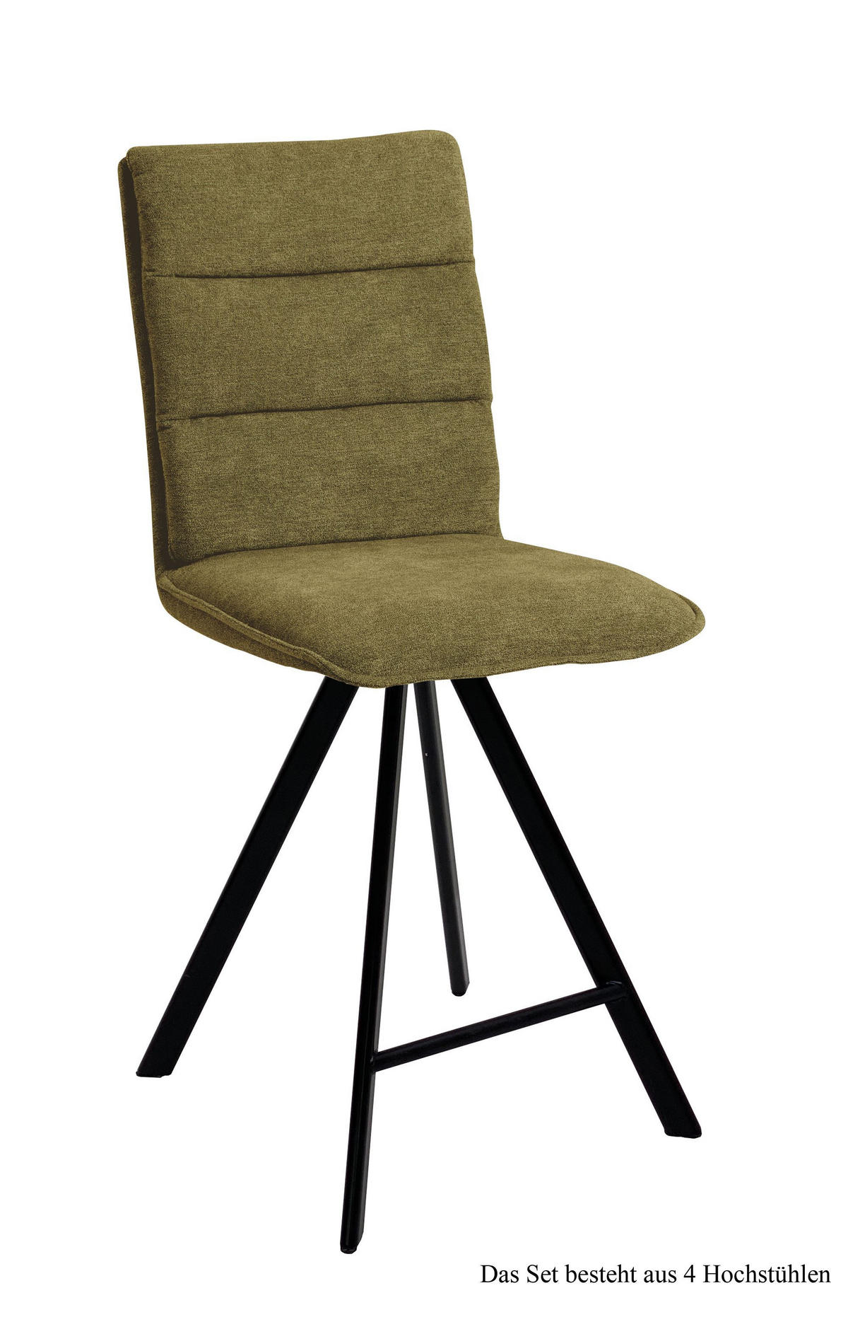 THEKENSTUHL (4er-Set) Deliane 47x109x60 Schwarz/Olivgrün - Schwarz/Olivgrün, Kunststoff (60/109/47cm) - 58aufmkessel
