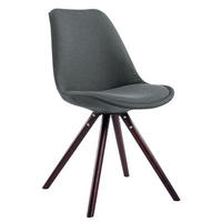 STUHL Stoff dunkelgrau - Dunkelgrau/Cappuccino, Holz/Textil (48/84/56cm) - CLP